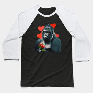 Valentine's Day in 2053 No. 5: Gorilla My Dreams on Valentine's Day on a Dark Background Baseball T-Shirt